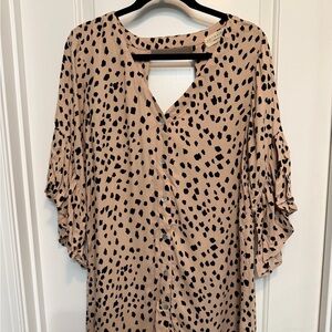Saltwater LUXE Black Spotted Tan Dress - Mini